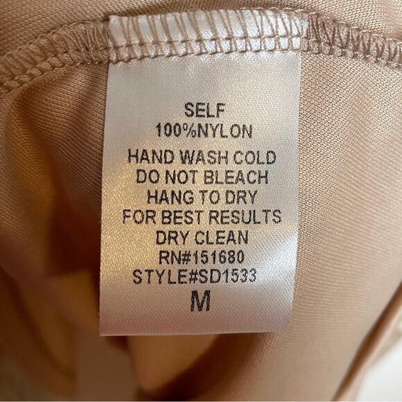 STORIA beige & ivory embroidered lace boho short dress size junior medium - Picture 5 of 8